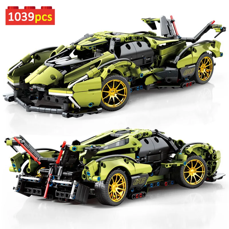 

High-tech 1039pcs 1:8 Scale V12 Concept GT Racing Car Building Blocks Technical Expert Supercar Vehicle Model Bricks Toys Gifts