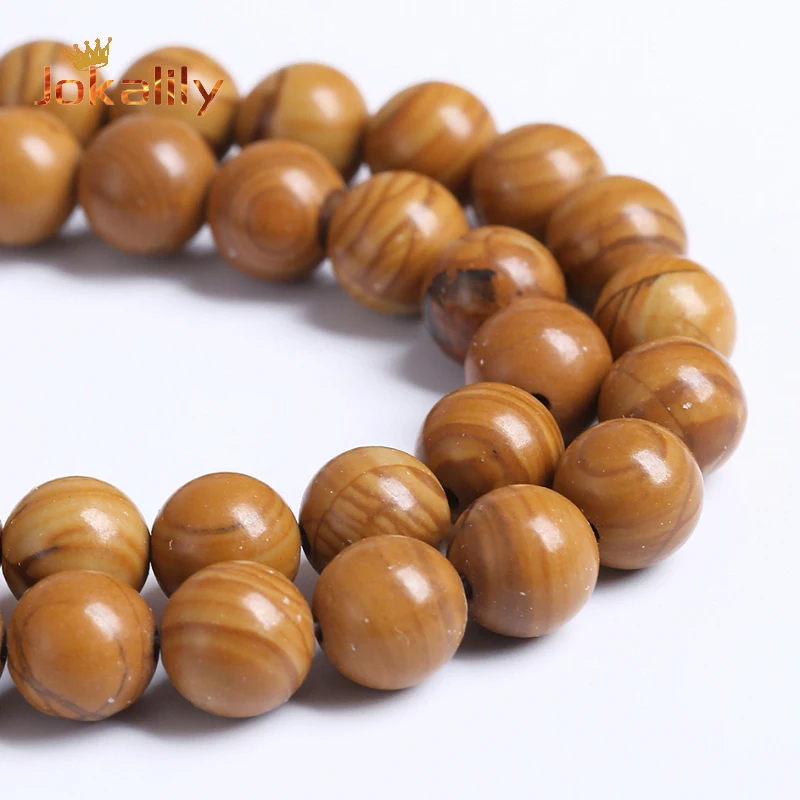 Бусины из натурального дерева в полоску для изготовления ювелирных изделий