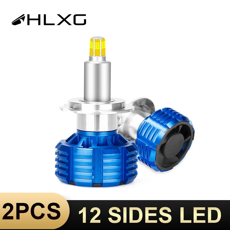 HLXG 13500LM h7 светодиодный H1 H3 H8 H9 H11 9005 9006 880 5202 9012 лампы фары из компактной стали