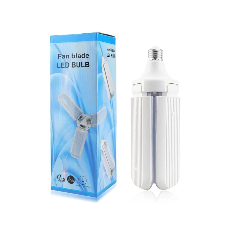

LED Bulb 85-265V 30W 45W 60W 80W Energy-saving Highlight Foldable Fan-shaped Light Suitable For Bedroom Garage Lighting