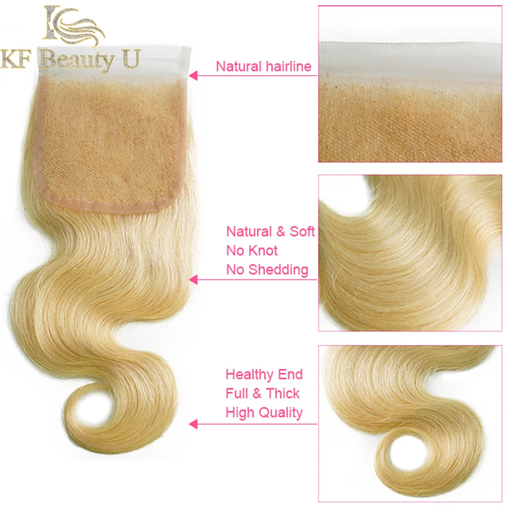 613 4x4 кружевные застежки медовые светлые швейцарские Детские волосы с