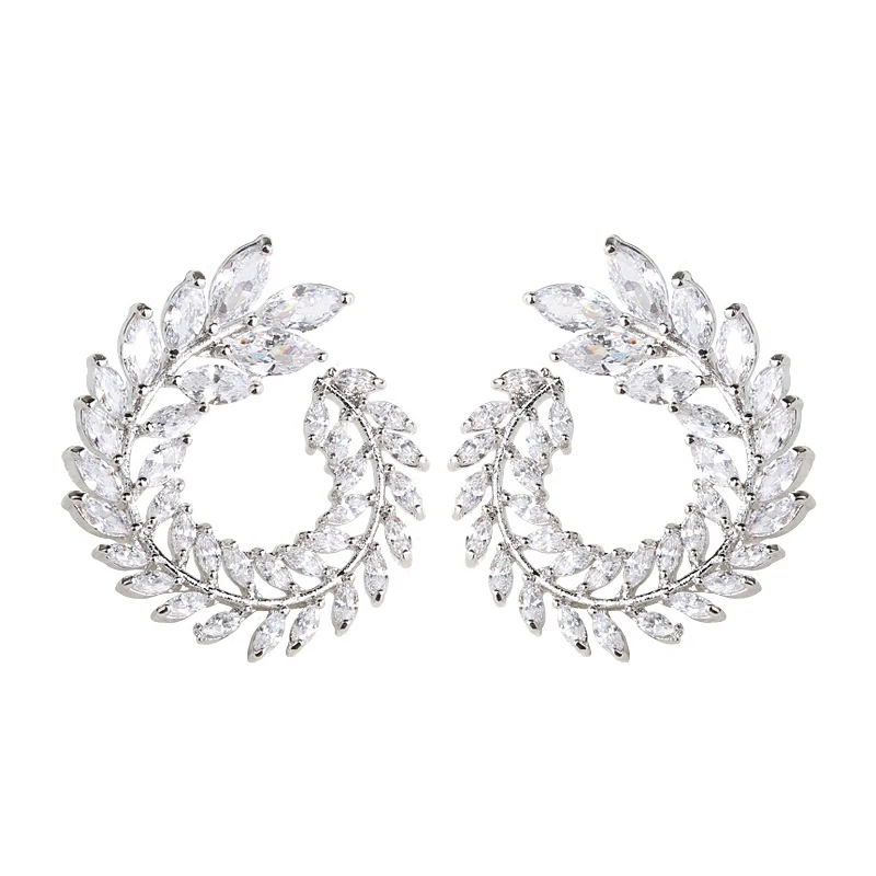 

10 Colors Rhinestone Statement Earrings 2019 Geometric Big Round Stud Earrings For Women Crystal Luxury Wedding Gift