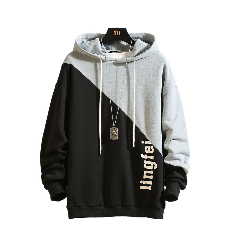

2020 Fashion Sweatshirt Men's Casual Hooded Patchwork Pullover Hoodies hip hop Sweatshirt Mens Hoodies