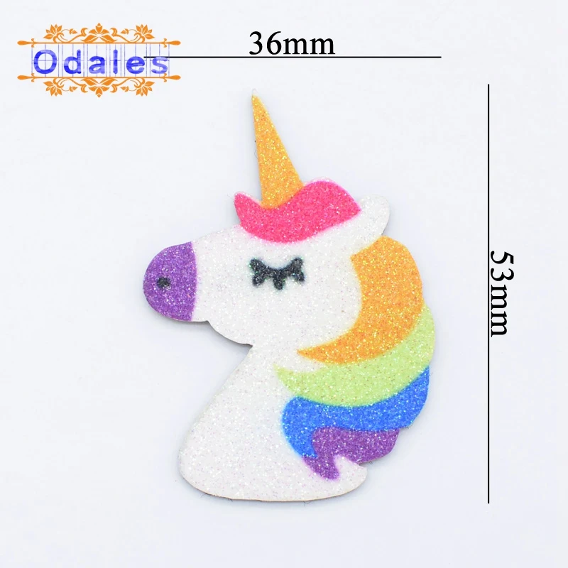 20 шт./лот модные золотые спиральные Угловые нашивки с единорогом ручная печать