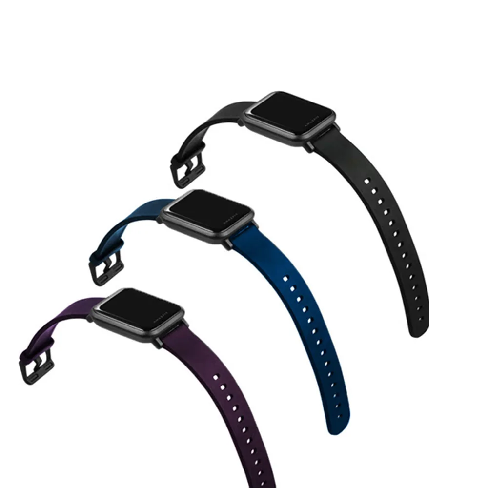 Силиконовый ремешок для часов Xiaomi Huami Amazfit Bip Little Band 20 мм ремешок для Amazfit Beep браслет на запястье samsung gear S2 S4