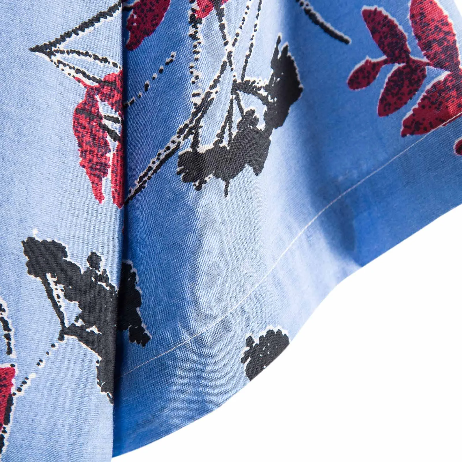 

Men Shirts Spring Summer Casual Slim Printed Short Sleeve Beach Shirts Top Blouse Mens Beach Flower Shirt Men's Turtleneck Shirt