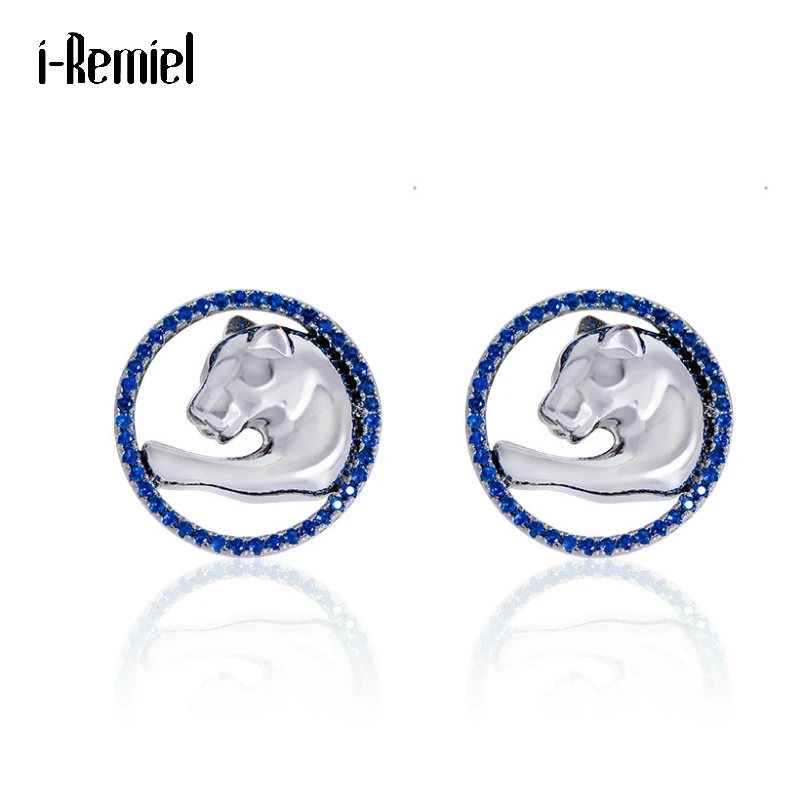 

Модные изысканные запонки мужские Роскошные полые в форме леопарда с красивые запонки Циркон Запонки голубой кнопки ювелирные подарки для ...