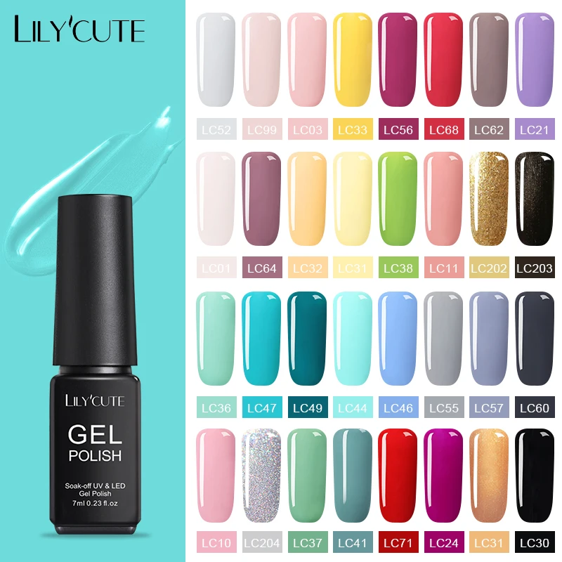LILYCUTE, 7 мл, Гель-лак для ногтей, розовый, красный цвет, УФ-гель, замачиваемый, УФ светодиодный гель, Полупостоянный УФ-лак для ногтей
