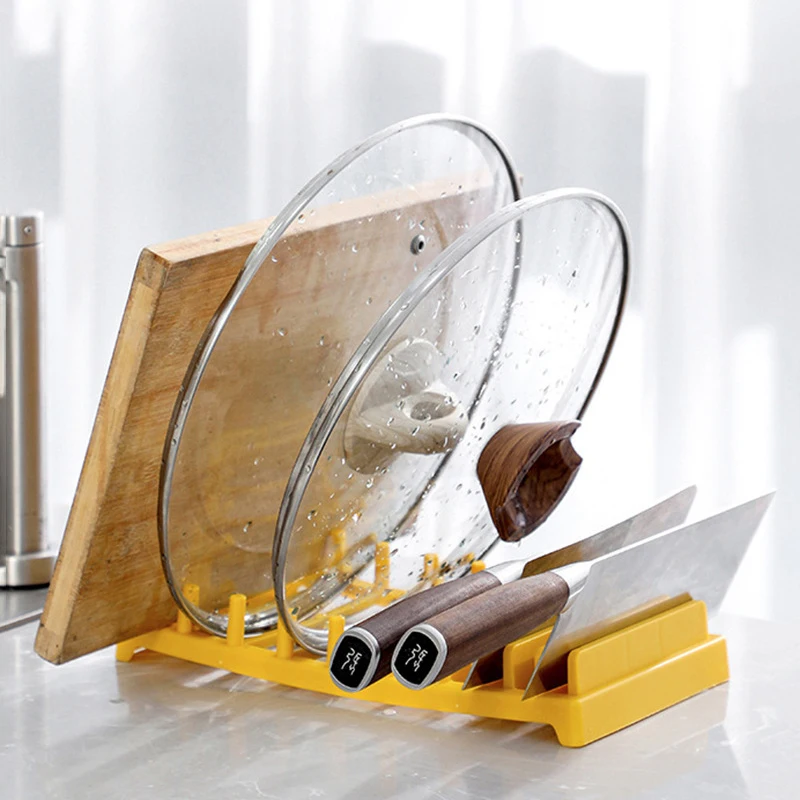 

Кухонная многофункциональная полка для слива тарелок с несколькими карточками, подставка для хранения ножей и крышек кастрюль