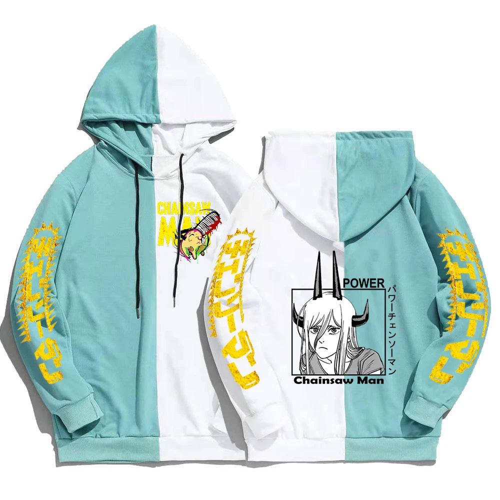 

Популярные Японские Аниме толстовки с капюшоном с изображением бензопилы Power Makima уличная одежда с графическим принтом Harajuku порита унисекс ...