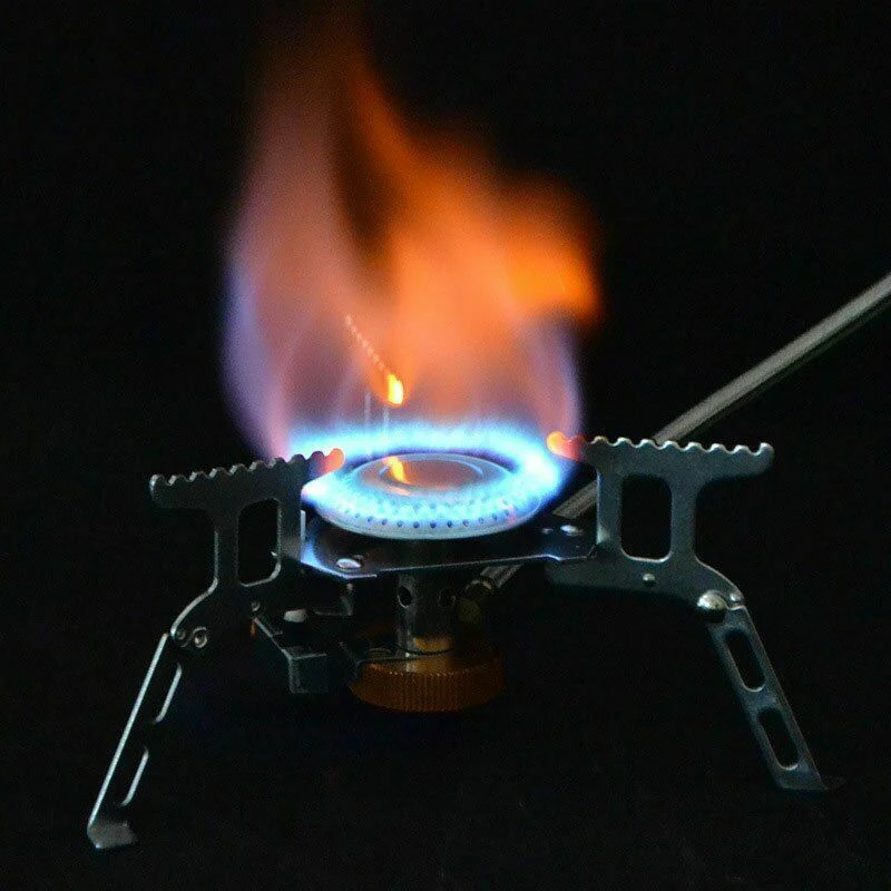 

Folding Mini Camping Gas Stove Lightweight Gas Burner Small Backpacking Hiking Mini Propane Cooker