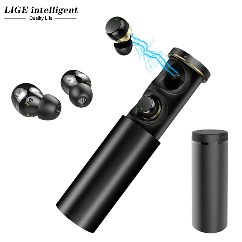 LIGE новые TWS наушники вкладыши беспроводная гарнитура беспроводные 3D стерео Bluetooth