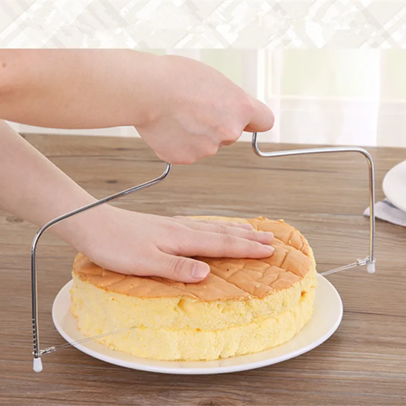 Резак для выпечки тортов выравниватель из нержавеющей стали с двойной линией