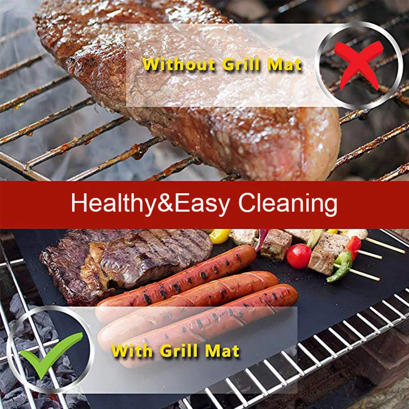 1 шт. антипригарный гриль для барбекю многоразовый коврик на открытом воздухе