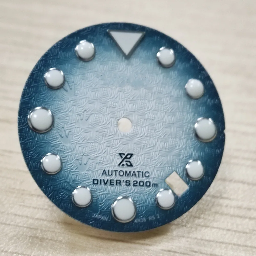 NEW NH35 dial blue white blue with Luminous watch diving accessories dial black blue for SBDX Skx007/009 Turtle Abalone dial