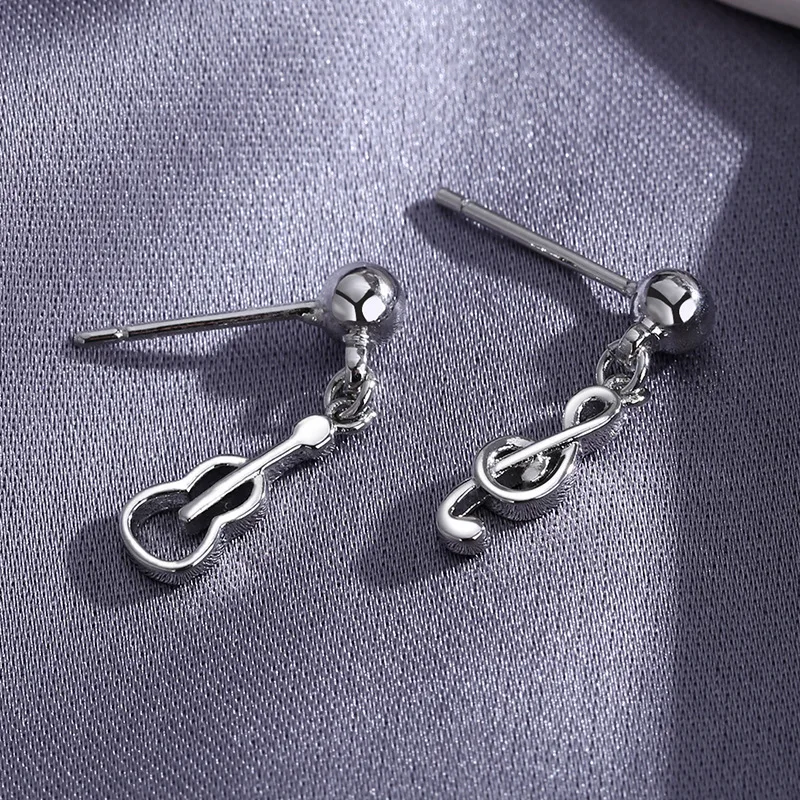 1 пара женские милые серьги гвоздики с музыкальными нотами оригинальные