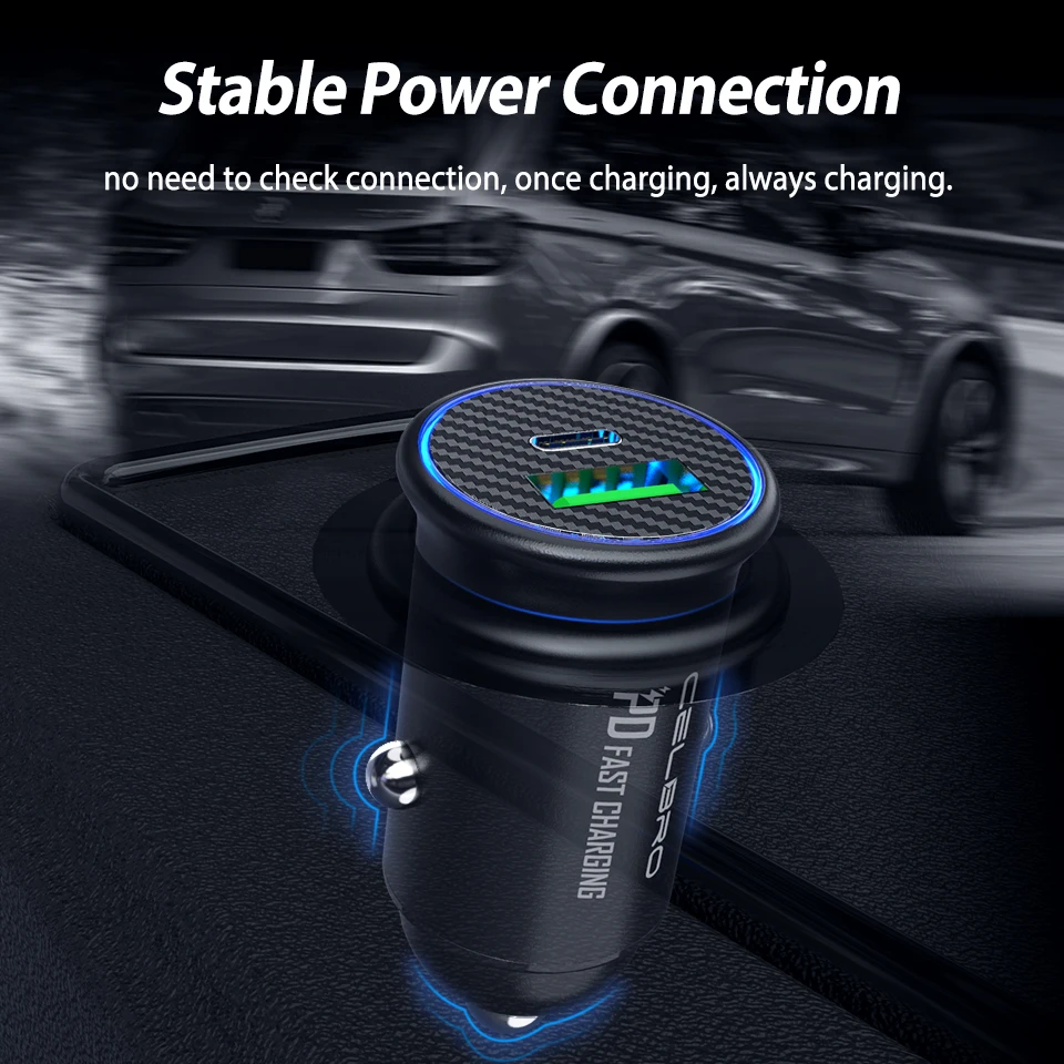 Автомобильное зарядное устройство USB Type C автомобильное для телефона с двумя usb