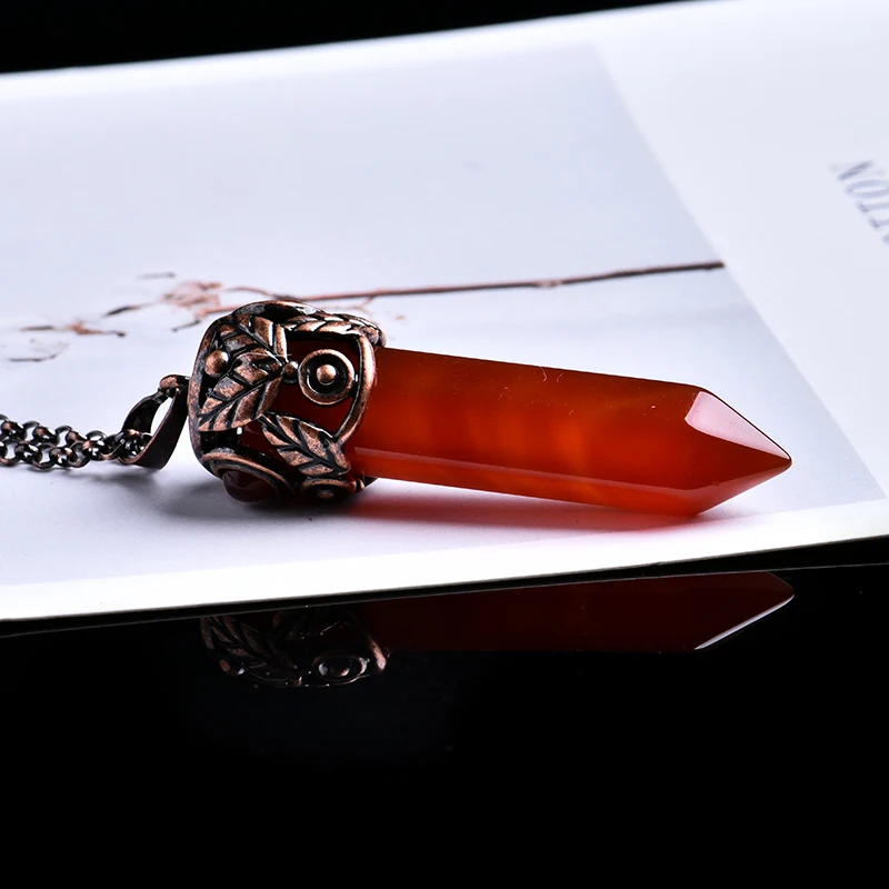 Agate 1 шт., натуральный кристалл, минеральные украшения, винтажный кристалл, указывающий магический ремонт, магическое гадание, Йога, амулет, энергетический кулон, сделай сам, подарок - Цвет: Agate