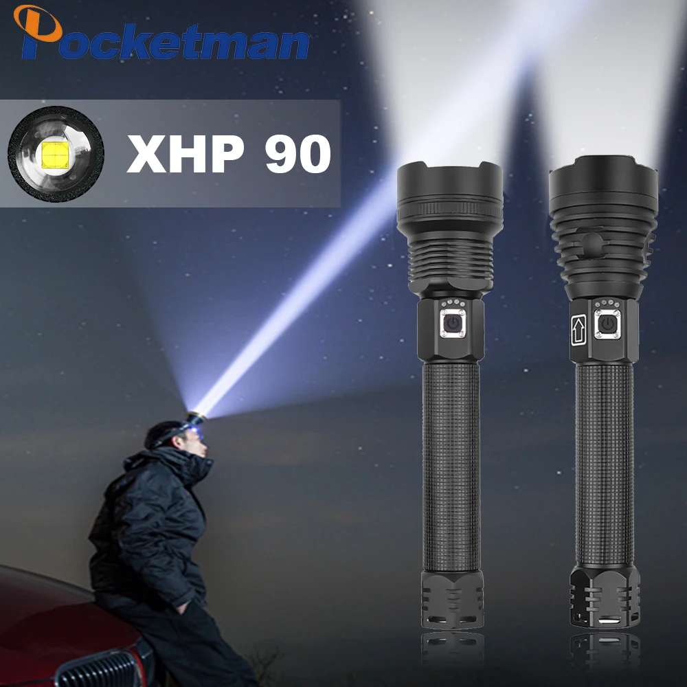 Самый мощный XHP90 светодиодный фонарик XLamp Zoom Torch XHP70.2 USB Перезаряжаемый