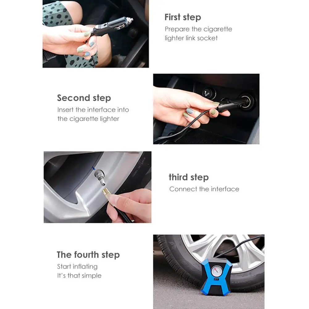 Беспроводной надувной насос для шин портативный воздушный Электрический