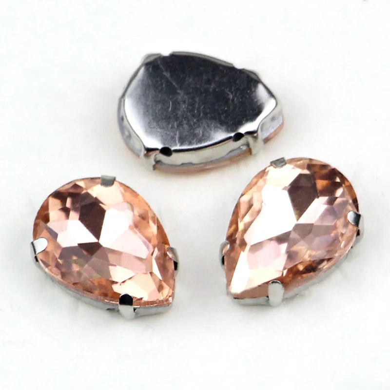 

Water Red Teardrop Shape Silver Claw AAA+ Crystal Glass Flatback Sew On Rhinestones For DIY Apparel Accessories/Bag/Shoes