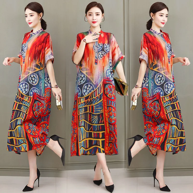 Vestido de verano de talla grande con estampado Floral, informal, holgado, para fiesta en la playa, talla grande 5XL, 2021