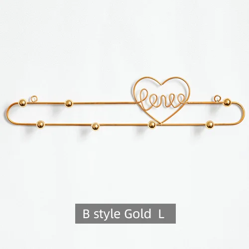 B Gold -L Домашняя вешалка для ключей, настенный держатель для кухонного зонта, металлические тепловые крючки для сумок, одежды, ванной комнаты, настенная вешалка для ключей, Декоративная вешалка - Цвет: B Gold -L