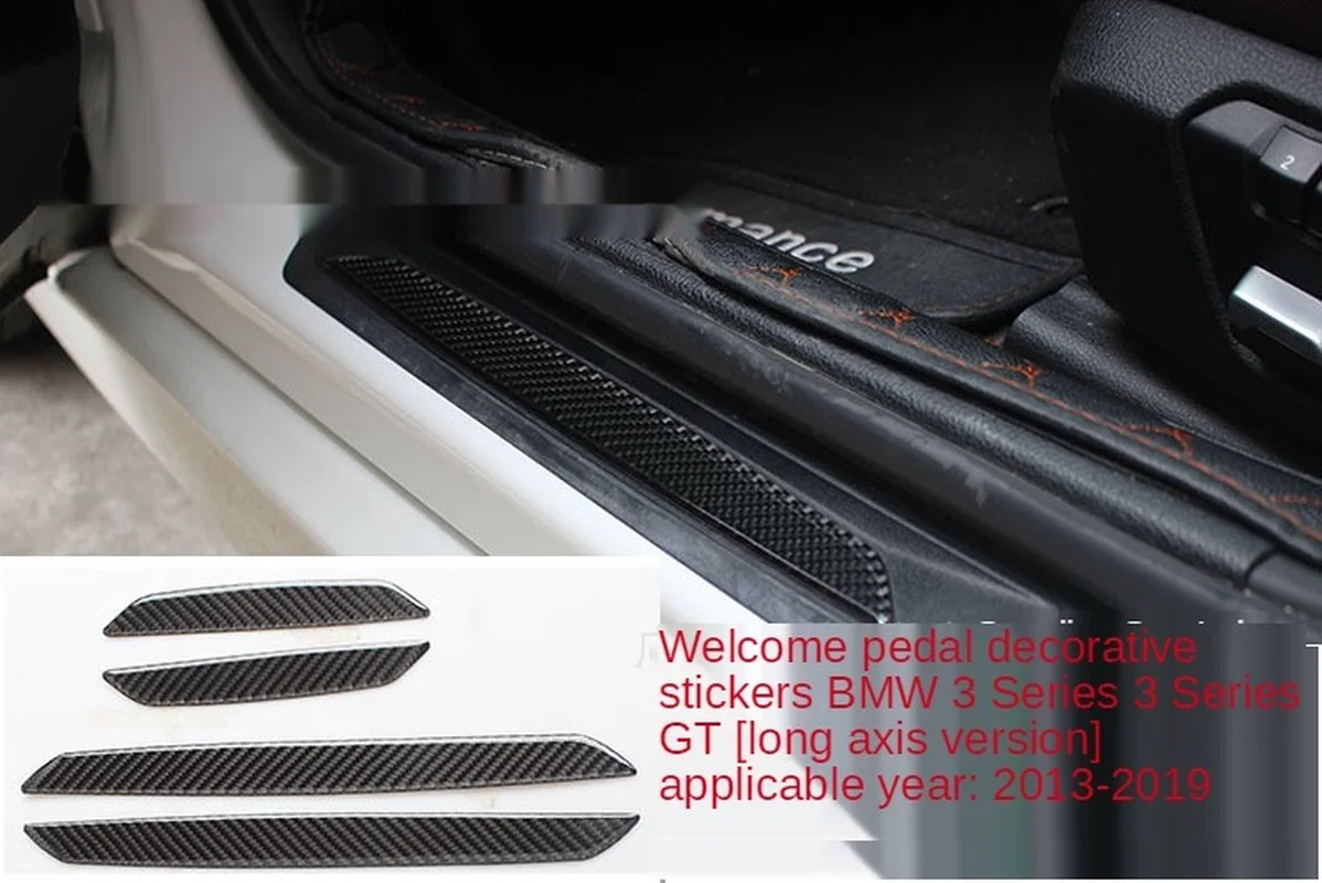 Genuine Carbon Fiber Stickers Ar Door Sill Guard Stickers Film  for BMW F30 F31 F34 F32 F33 F36 320i 328i 330i 335i 420i 428i