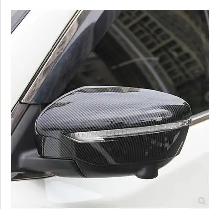 

Car styling 2Pcs Car Carbon Fiber Door Rearview Mirror Cover Trim for Nissan Rogue X-Trail 2014-2018