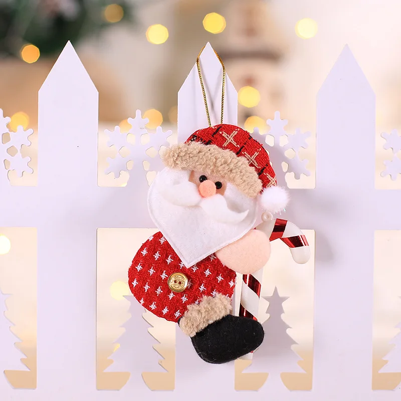 crutch Santa claus ETya Рождественское украшение Санта Клаус держать подарочную коробку куклы для рождественские украшения для дома Дерево Подвески Игрушки год висячие украшения детский подарок - Цвет: crutch Santa claus