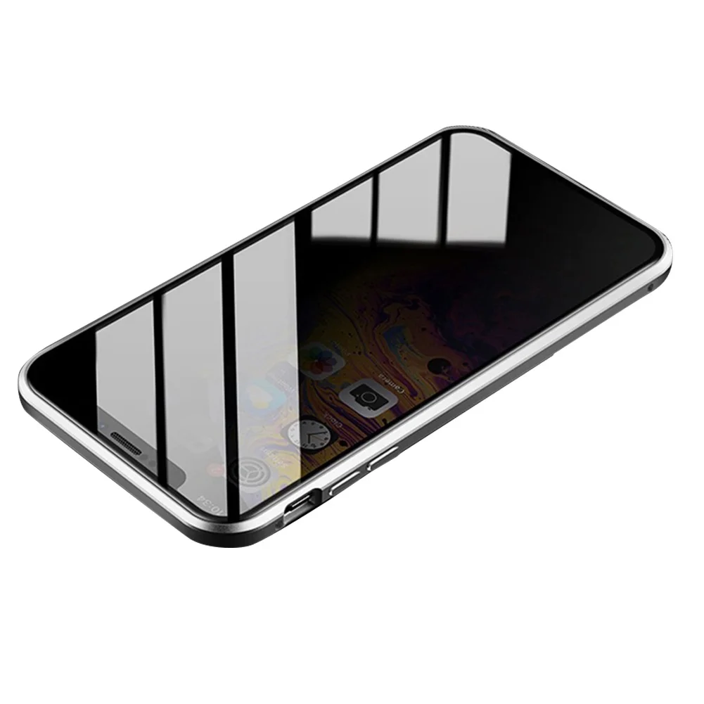 dropshipping double side magnetic privacy protection phone case cover for iphone 11 pro max anti scratch magnetic phone case free global shipping