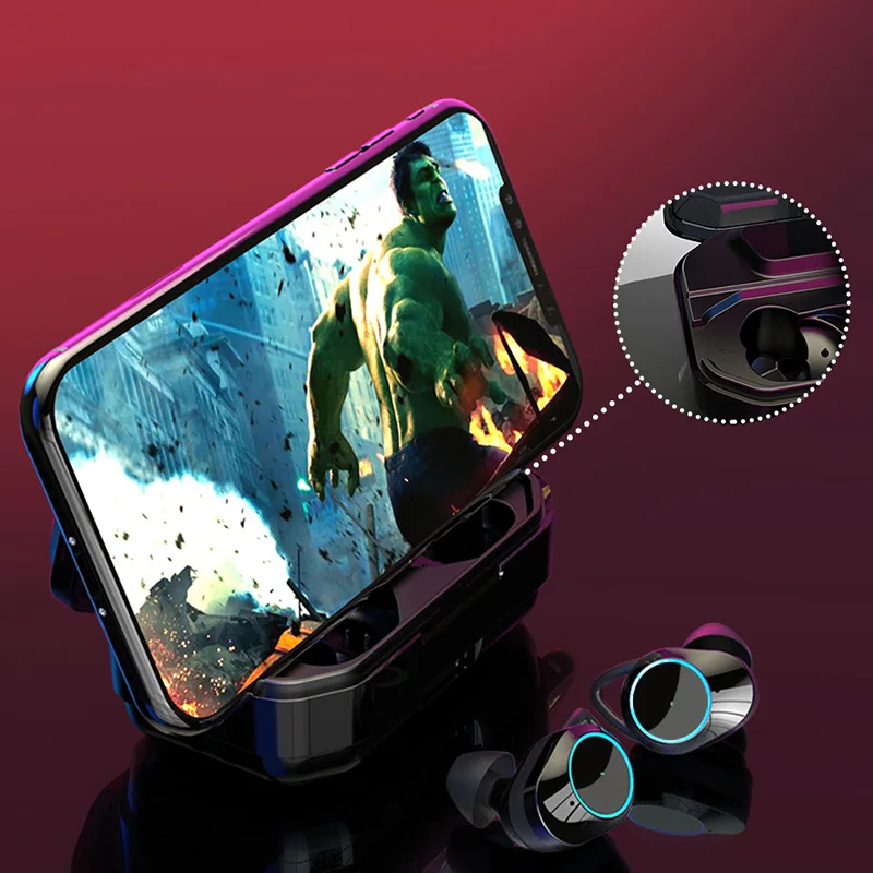 

YULUBU G02 5.0 Bluetooth Stereo Earphone Wireless IPX7 Waterproof Touch Earbud Headset 3300mAh Battery LED Display Type-c Charge