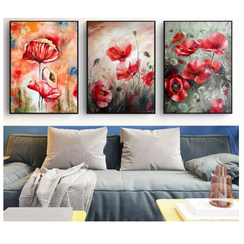

5D Diy Diamond Painting Poppy Landscape,3d,Stitch Cross,full Diamond Embroidery mazayka 5d Diamond Mosaic Stickers Home Decor