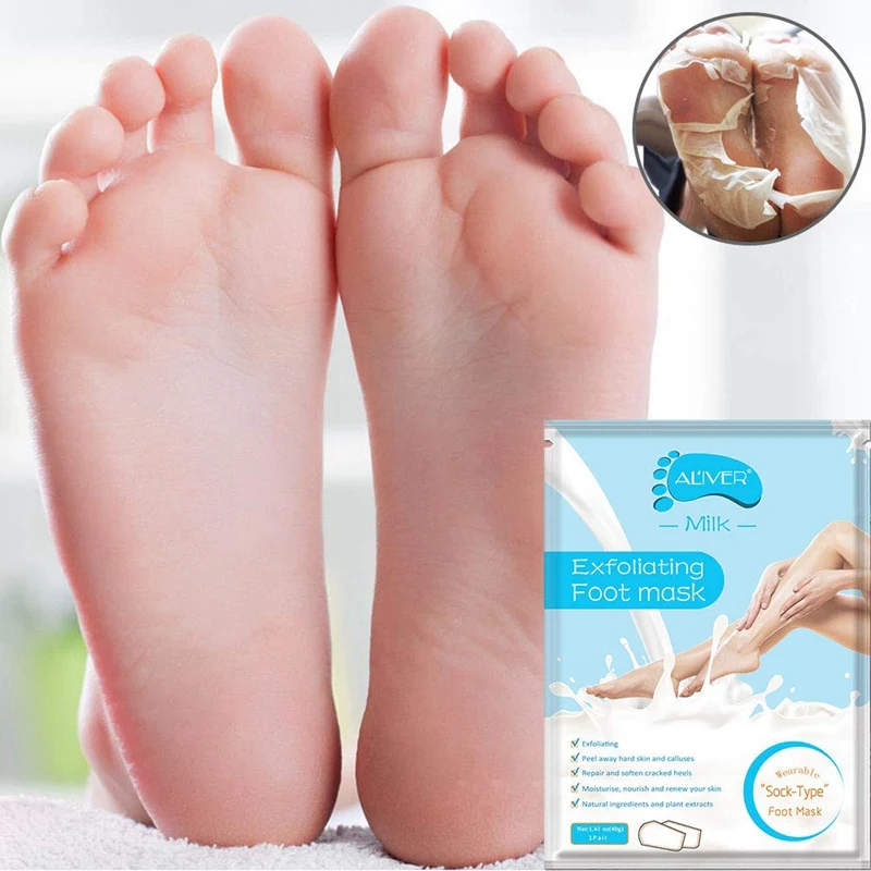 Aliver 3 Pack Baby Foot Peel Mask Exfoliator Off Calluses Dead Skin Callus Remover Soft Contact Feet(Milk) | Красота и здоровье
