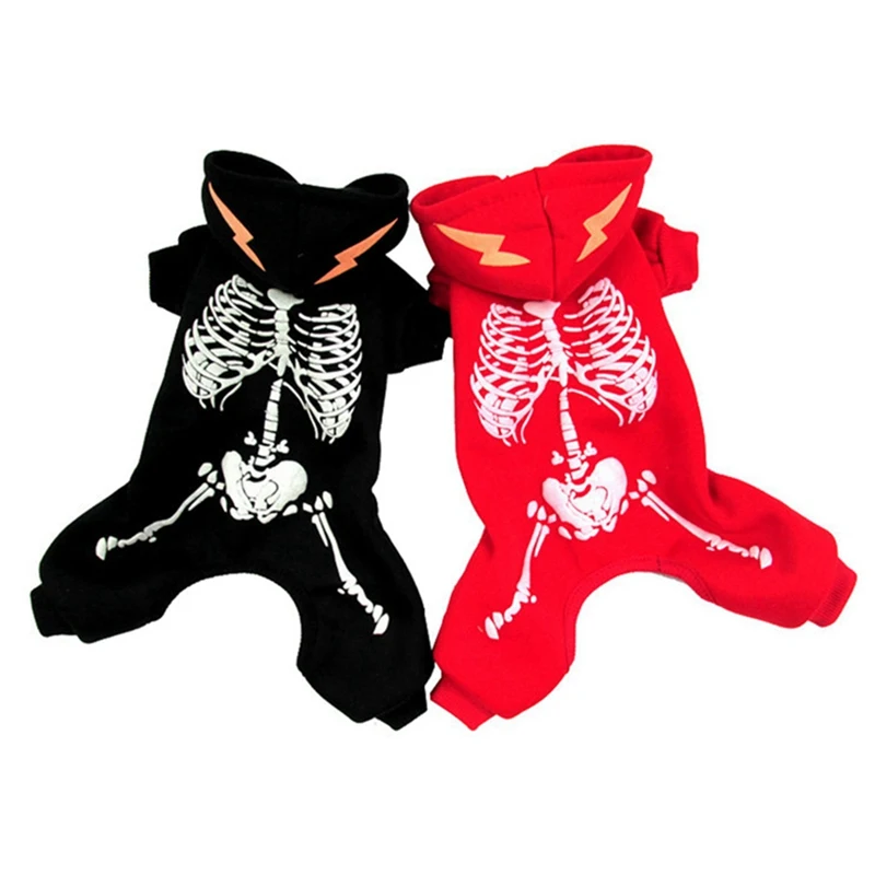 

Pet Cat Dog Luminous Skeleton Clothes Halloween Soft Comfortable Hoodie Holiday Party Pet Personalized Decorative Clothes