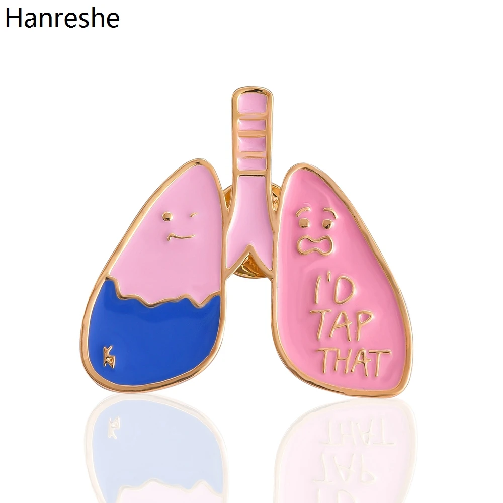 

Hanreshe Enamel Medical Viscera Lung Brooch Pins Pink Cute Human Organ Anatomy Doctor Nurse Lapel Badge Jewelry Accessories Gift