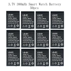 LQ-S1 3,7 V, 50 шт в наборе, lq s1 380 мАч, Перезаряжаемые литий-ионный полимерный аккумулятор Батарея Смарт-часы Батарея для DZ09 W8