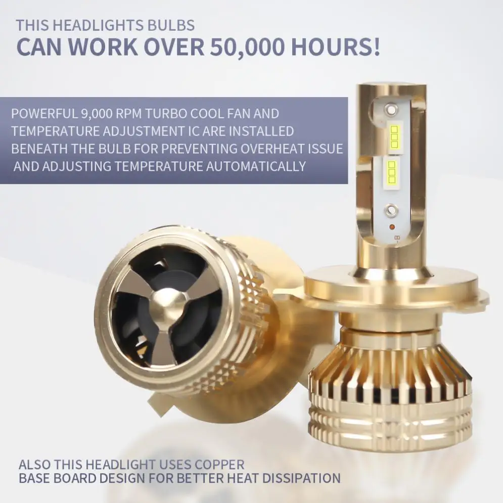 

2Pcs H4 / HB2 / 9003 12000LM 6000K White Super Bright TX3570 Chip Car Headlight Bulbs IP67 Waterproof for Car/Truck/SUV/RV