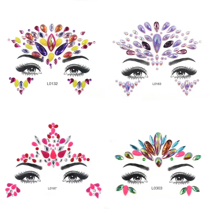 Блестящие Временные татуировки для глаз наклейки тела лица драгоценные камни