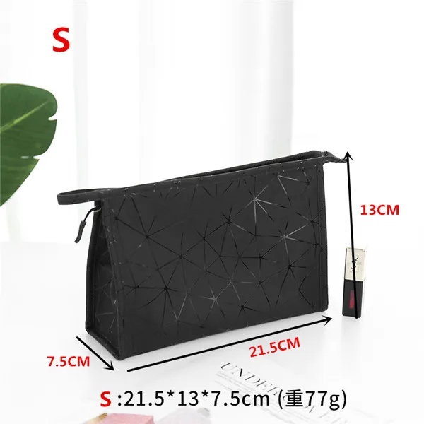 S - Black Женская модная косметичка из искусственной кожи; косметичка для девочек; косметичка; органайзер для макияжа; сумка для хранения; дорожная Водонепроницаемая косметичка; чехол для макияжа; Новинка - Цвет: S - Black