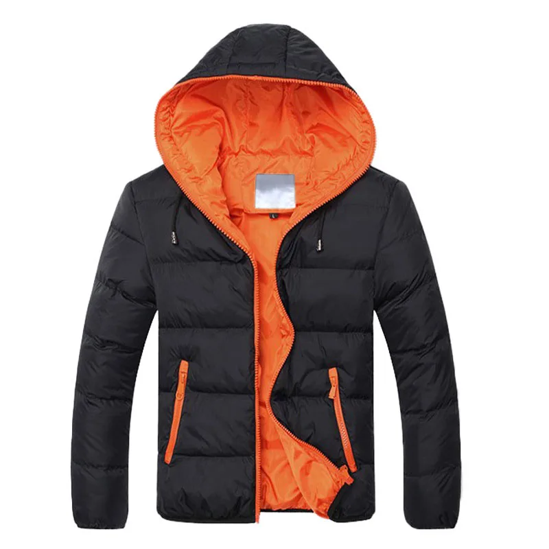 

Winter Warm down coat Hooded Long Sleeve Zipper Pocket Coat Casual Plus Size 2019 warm men coat