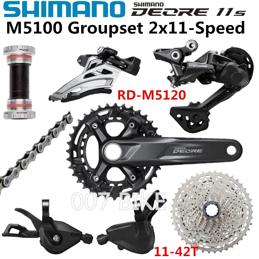 Переключатель передач SHIMANO DEORE M5100 задний переключатель 26 36T 170 175 мм 2x11 скорость 11