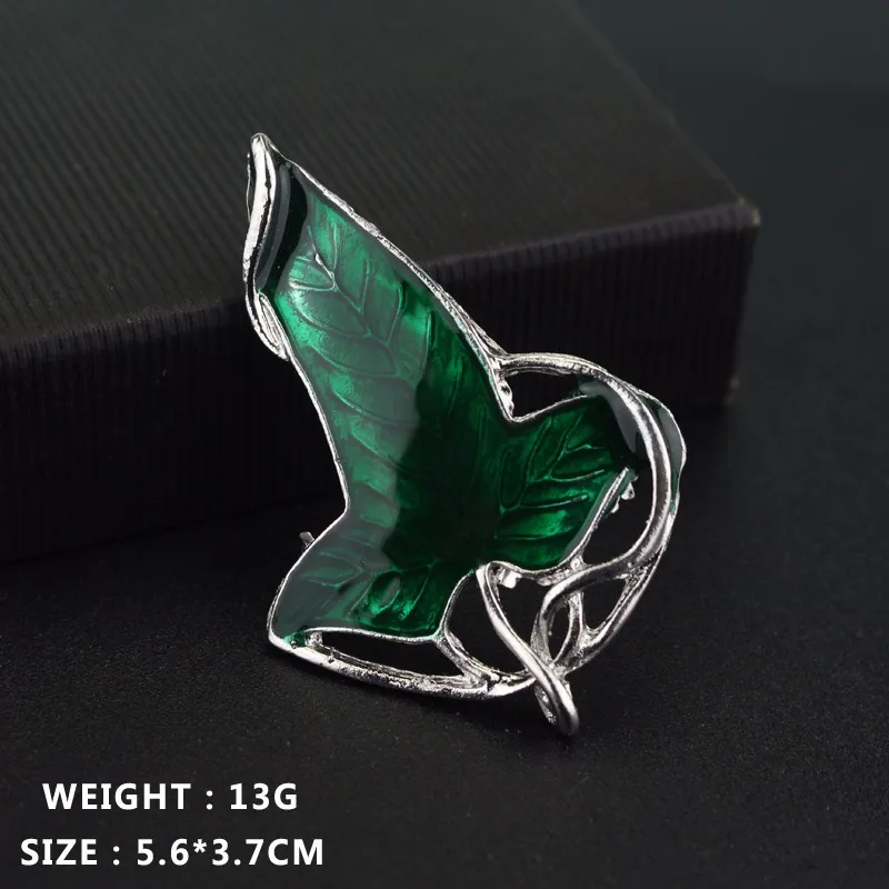 Elven Leaf Brooch Pin Green Lorien Combined Arwen Evenstar Cape Enamel Brooches Jewelry Christmas Gifts images - 4