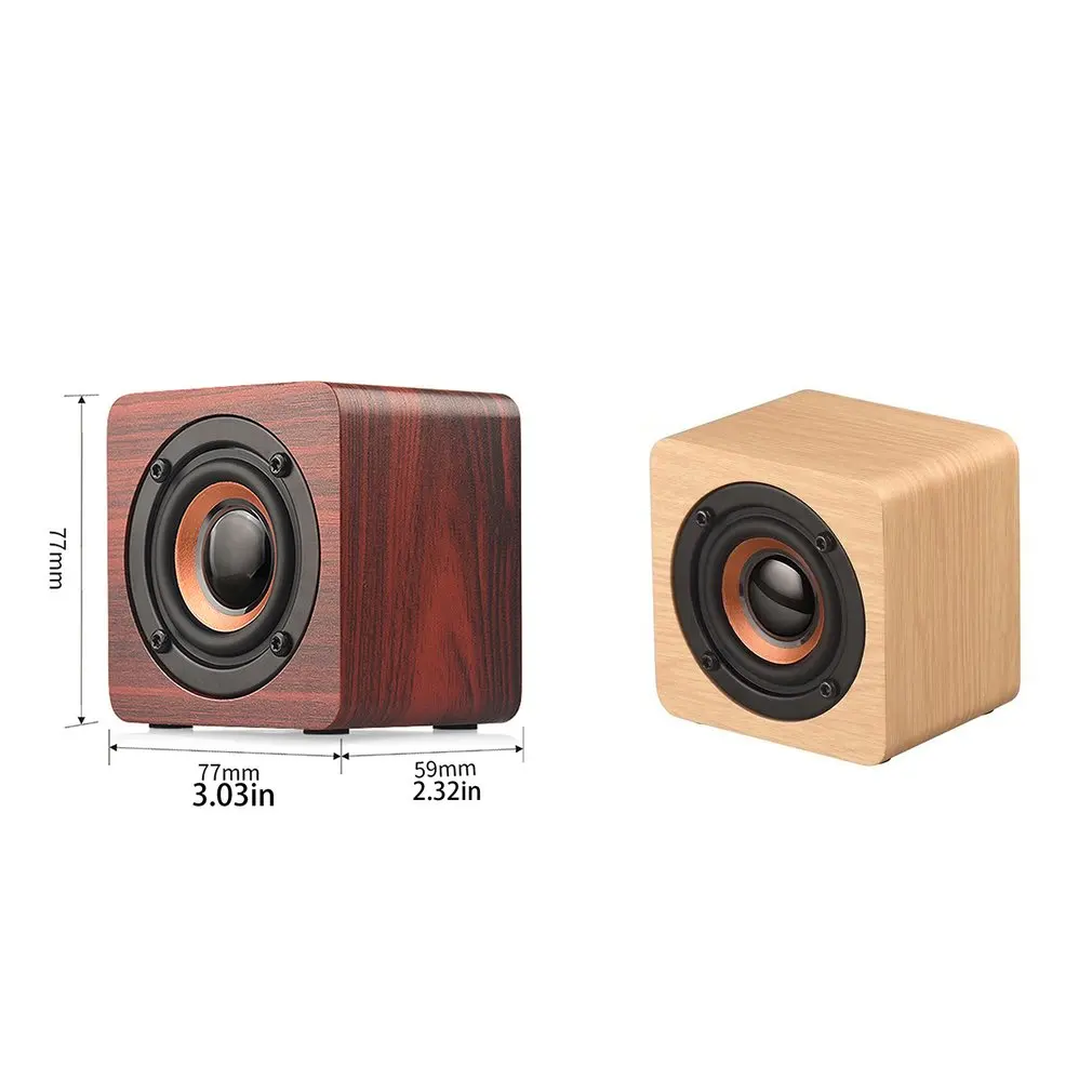 

2020 Round Portable Mini Wireless Bluetooth Speaker Wood Portable Bluetooth Speaker 4.2
