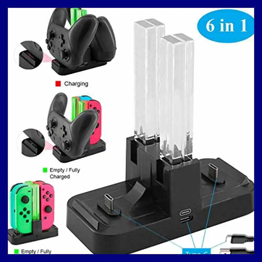 Многофункциональная зарядная док-станция для Nintendo Switch Controller светодиодный