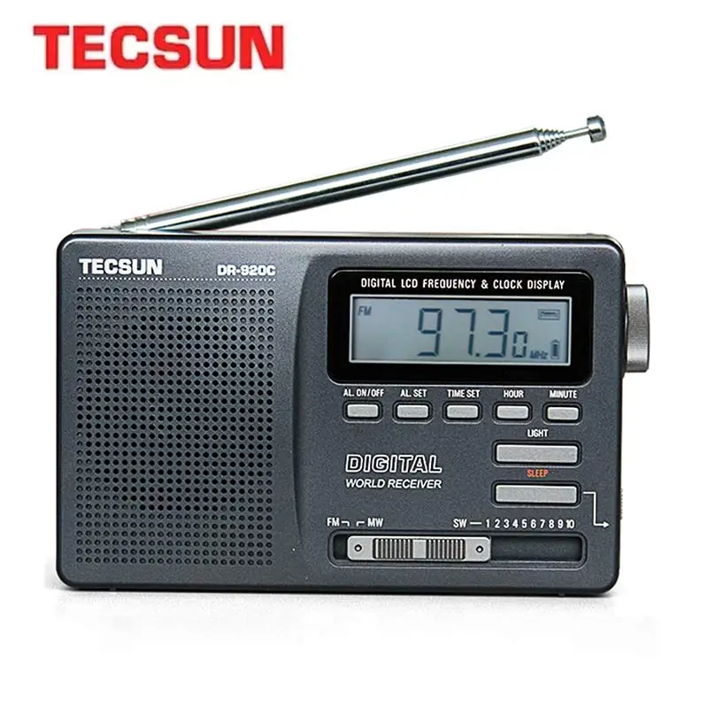 TECSUN DR-920C цифровой fm-радио дисплей Fm/MW/SW многодиапазонный портативный радио FM: 76-108 MHz/MW: 525-1610 kHz/SW: 5,95-21,85 MHz радио