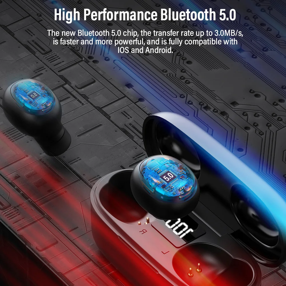 Мини Bluetooth наушники TOPK HD стерео беспроводные игровая Спортивная гарнитура с