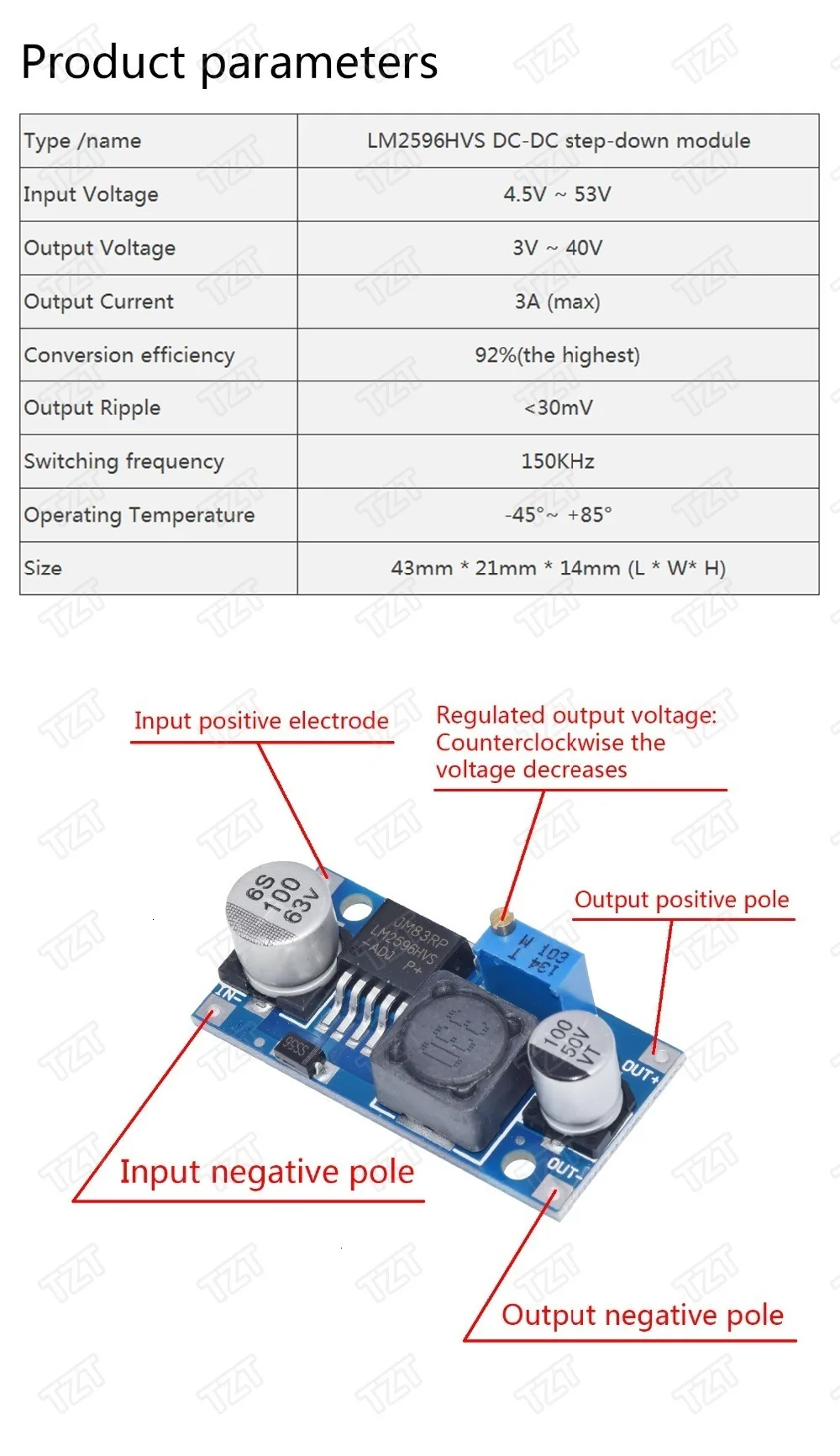 ShengYang 1 шт. LM2596 LM2596S DC-DC Регулируемый понижающий модуль питания, высокое качество