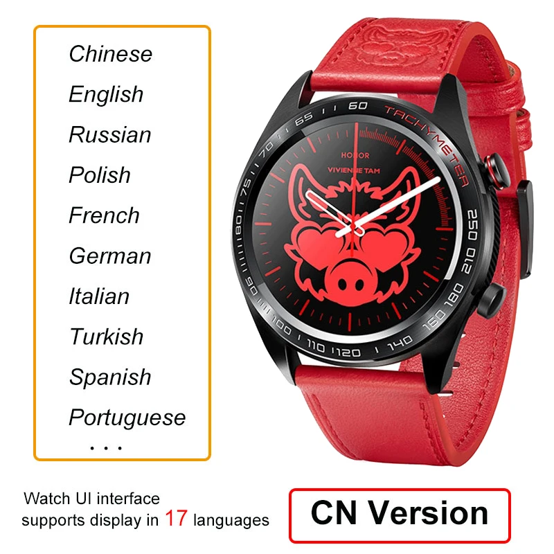Red Honor Watch Magic Смарт-часы мониторинг сердечного ритма сна давление водонепроницаемые носимые устройства шагомер - Цвет: Red