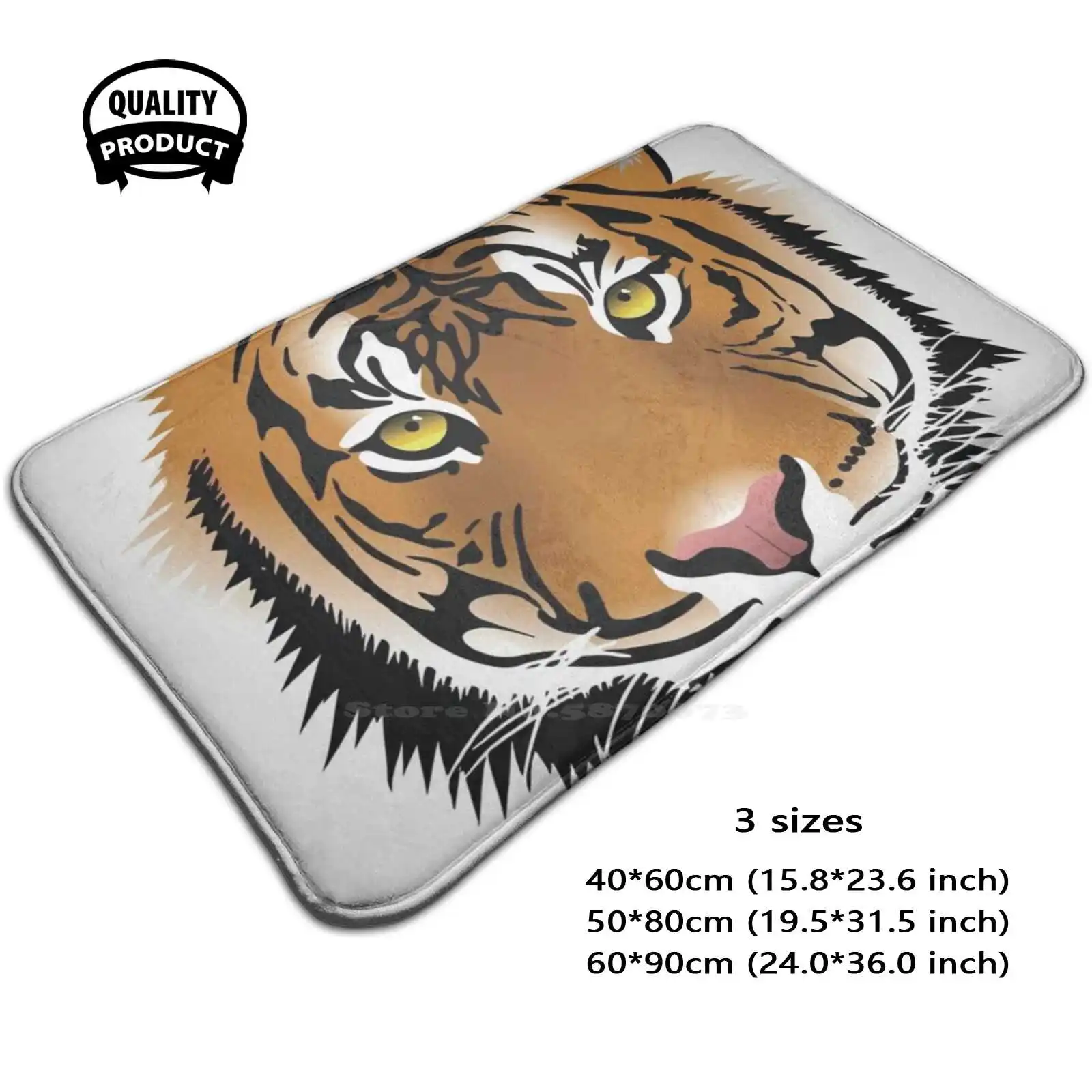Тигр 3D мягкий нескользящий коврик для ног Красота Кот дикая кошка |